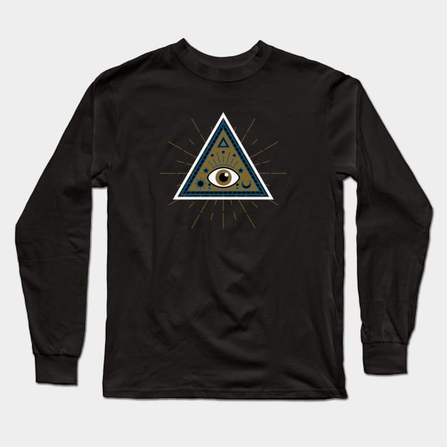 All Seeing eye - Brown with brown eye Long Sleeve T-Shirt by Just In Tee Shirts